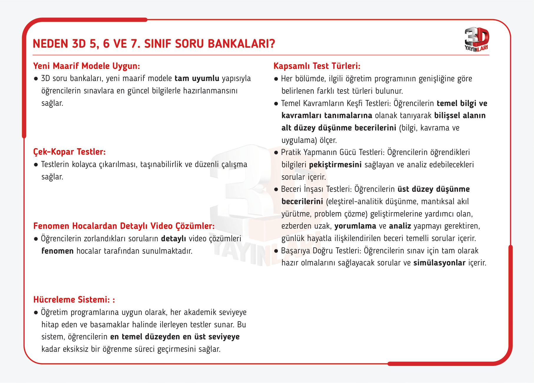 NEDEN 3D 5, 6 VE 7 SINIF SORU BANKALARI — sayfa 1