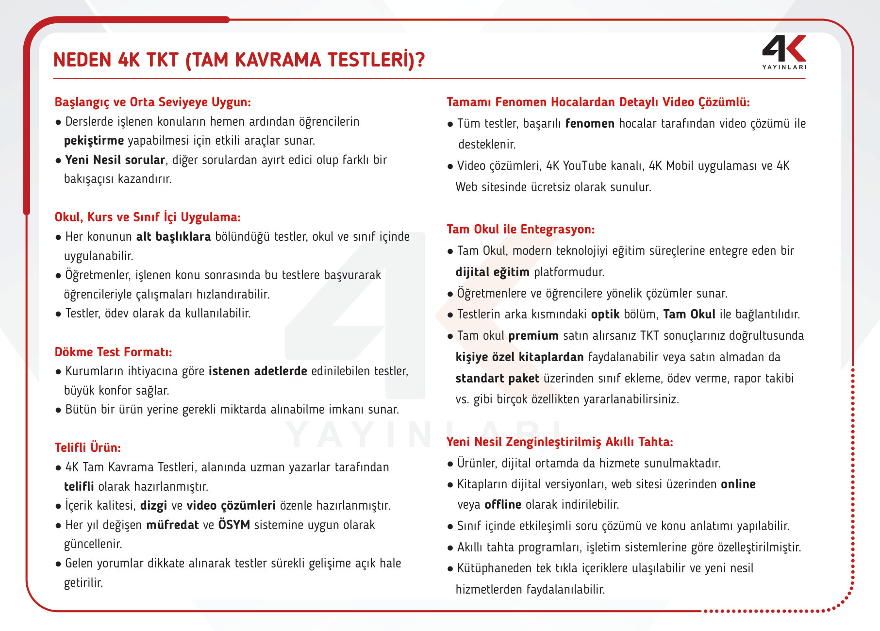 TANITIM 4K TAM KAVRAMA TESTLERİ (TKT) — sayfa 1