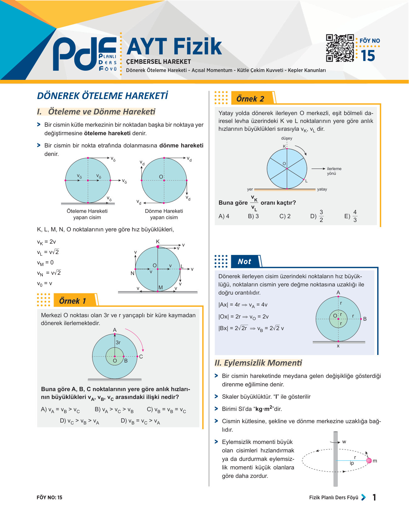 AYT PDF FİZİK — sayfa 1
